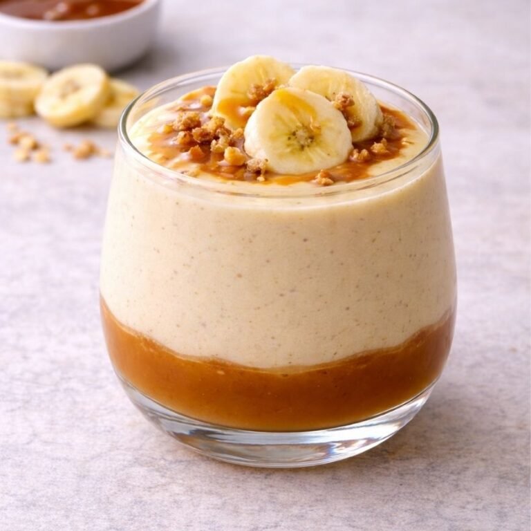 Bananen-Karamell-Creme – cremiges Dessert im Glas