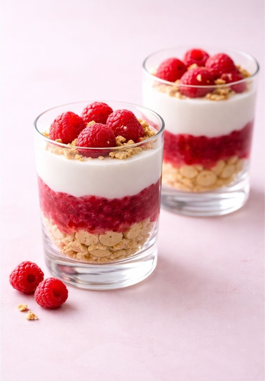 Veganes Himbeer-Dessert im Glas – einfach und cremig