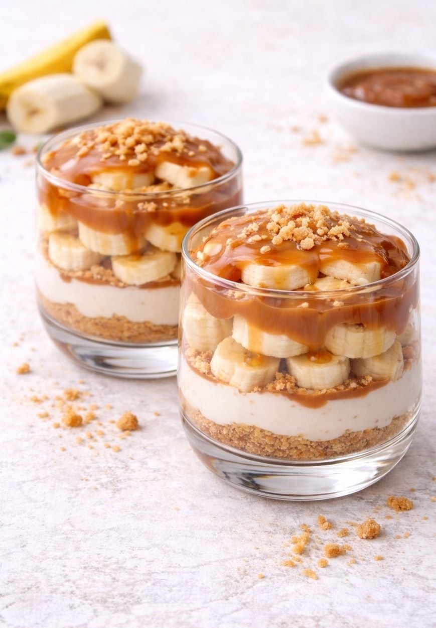 Banoffee-Dessert – vegan im Glas und einfach ohne Backen