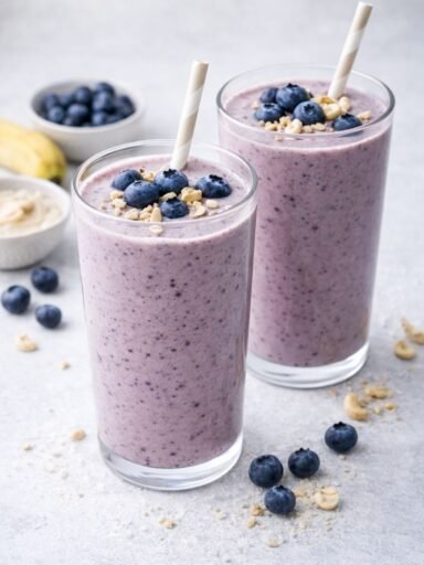 Heidelbeer-Vanille-Creme-Smoothie – vegan, fruchtig und besonders cremig
