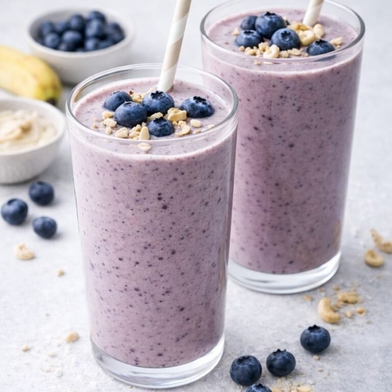 Heidelbeer-Vanille-Creme-Smoothie – vegan, fruchtig und besonders cremig