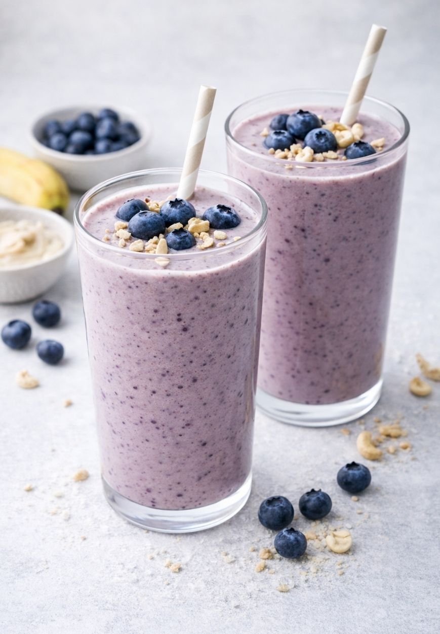 Heidelbeer-Vanille-Creme-Smoothie – vegan, fruchtig und besonders cremig