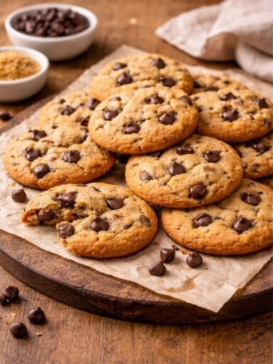 Vegane Schokokekse mit Schokoladenstückchen – einfach, weich und knusprig
