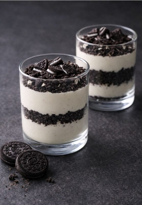 Veganes Oreo-Dessert im Glas – cremig und ohne Backen