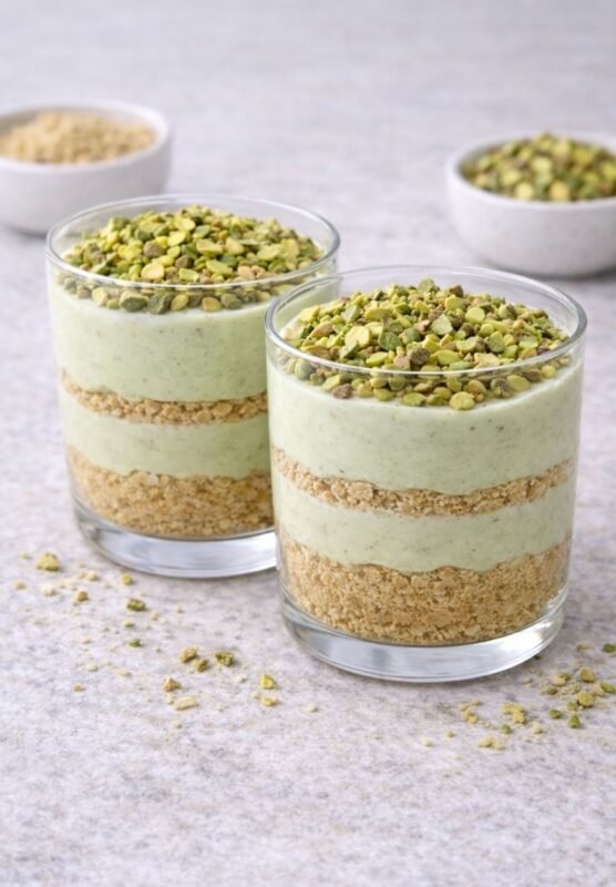Pistazien-Schichtdessert – vegan im Glas